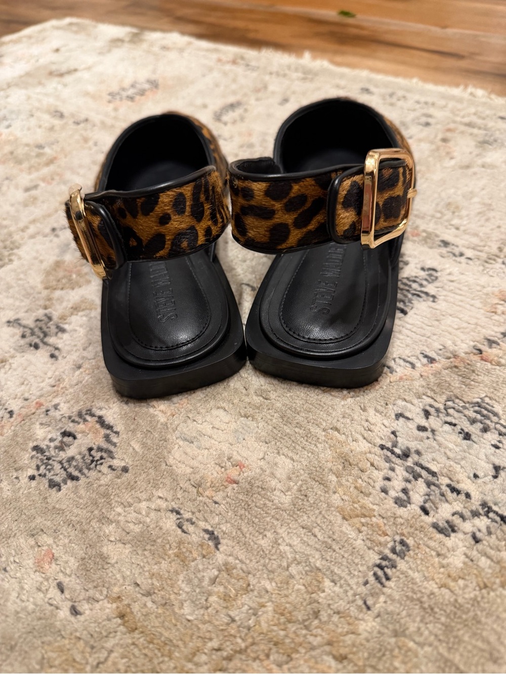 Steve Madden Leopard Print Pointed Slingback Flats - Brown/Black - Picture 5 of 8